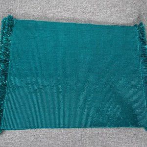 Impressions Table Placemats 13" x 18.5" Tasseled Turquoise Metallic Set of 4